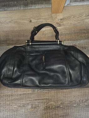 Dr. Yani Black Leather Satchel Handbag